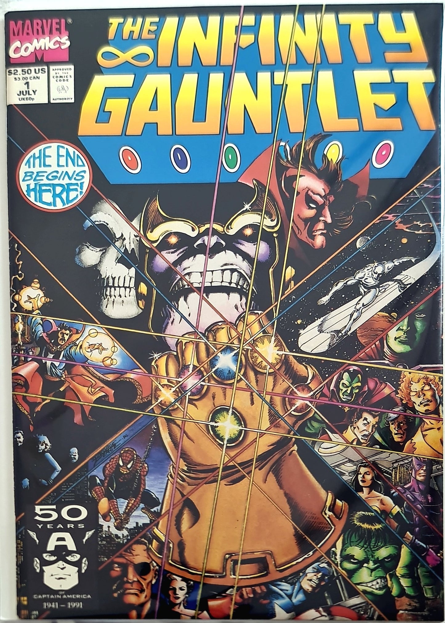 Infinity Gauntlet #1 (1991) Avengers Infinity War Iconic Vintage Marvel Comic